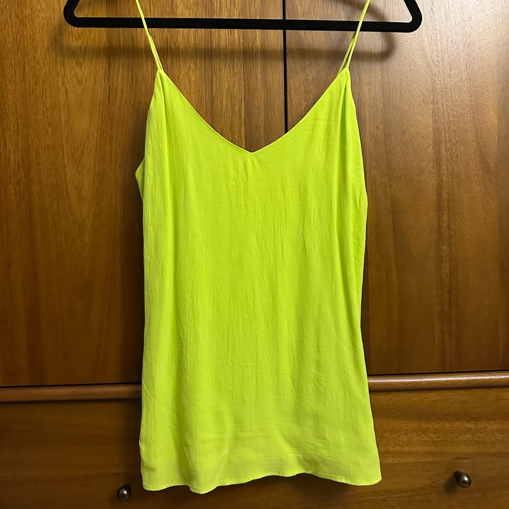 NWT Something Navy Neon Yellow Tank Top